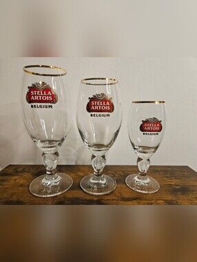 Gold-Rimmed Beer Glass (Clear) - Set of 3